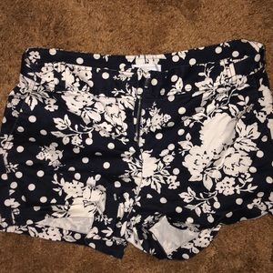 navy blue and white shorts